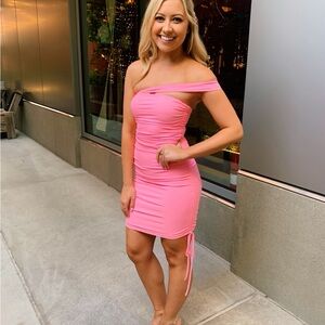 Tiger Mist One Shoulder Pink Dress